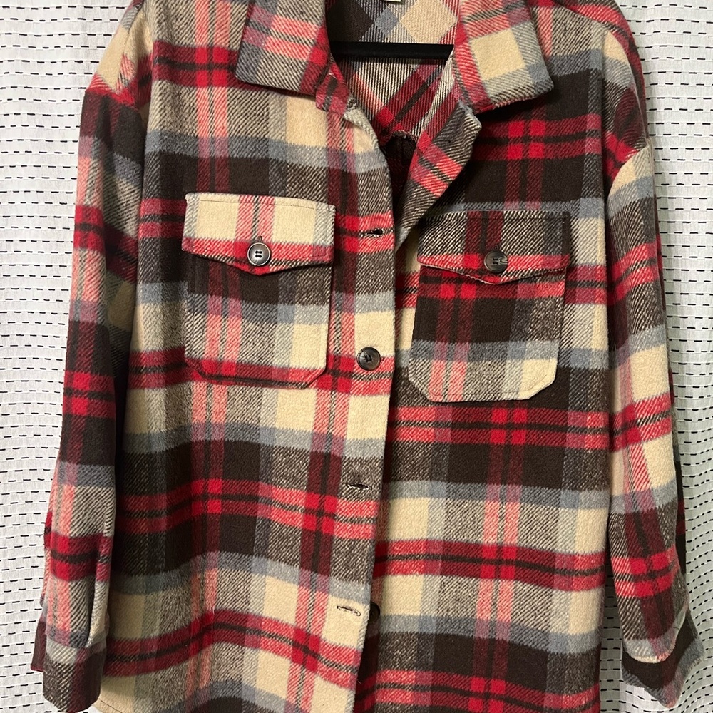 HYFVE Red and Cream Plaid Jacket
